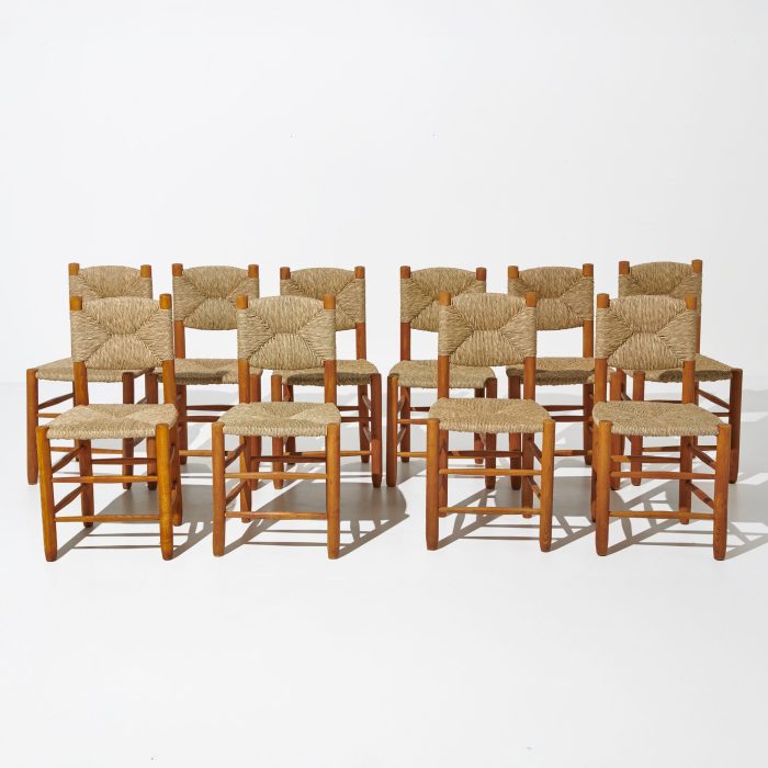 Chaises paillées Charlotte Perriand