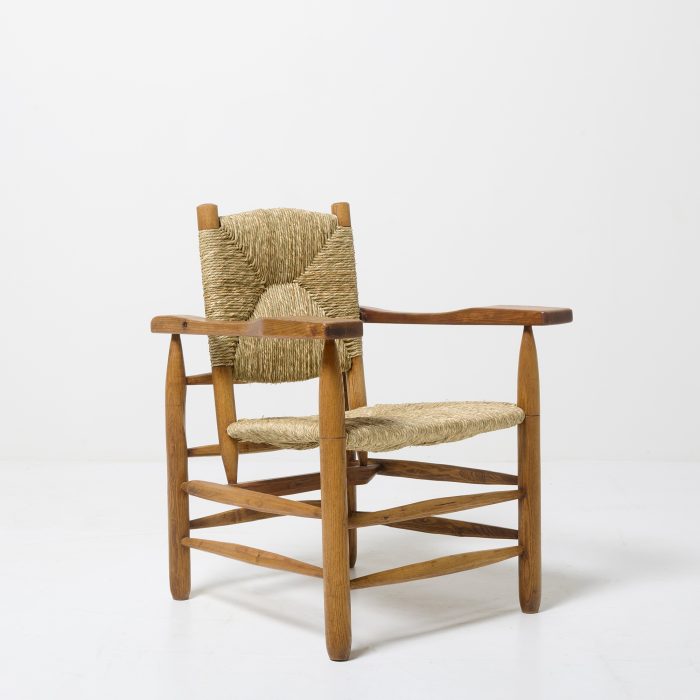 Fauteuil paillé Pierre Jeanneret